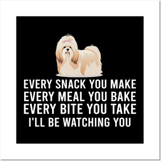 Heartwarming Woofs Cute Tees I'll Be Watching You Shih Tzus Posters and Art